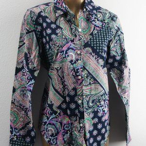 Ralph lauren paisley non iron blouse shirt size S  nwts